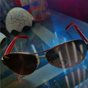 Guess Red Aviator Sunglasses